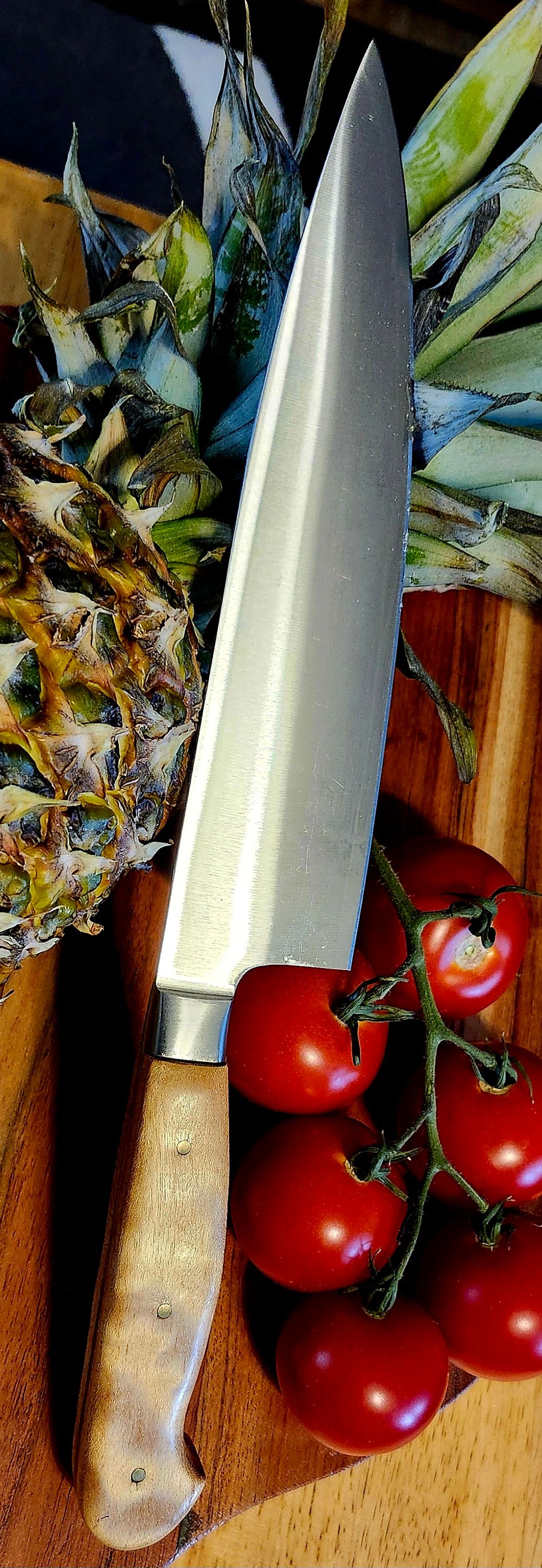 Chef's Knife with Quilted Maple Handles 