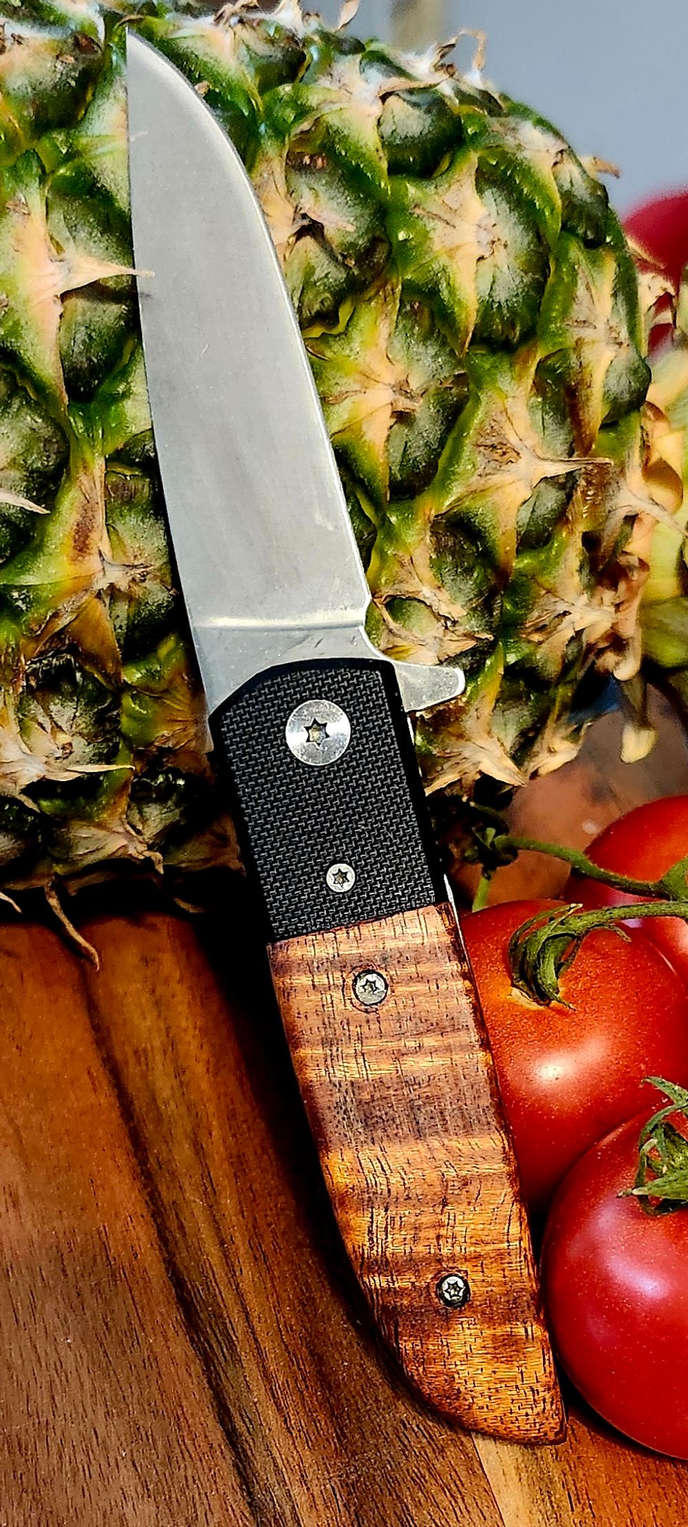 Pocket Knife Curly Hawaiian Koa Handles 